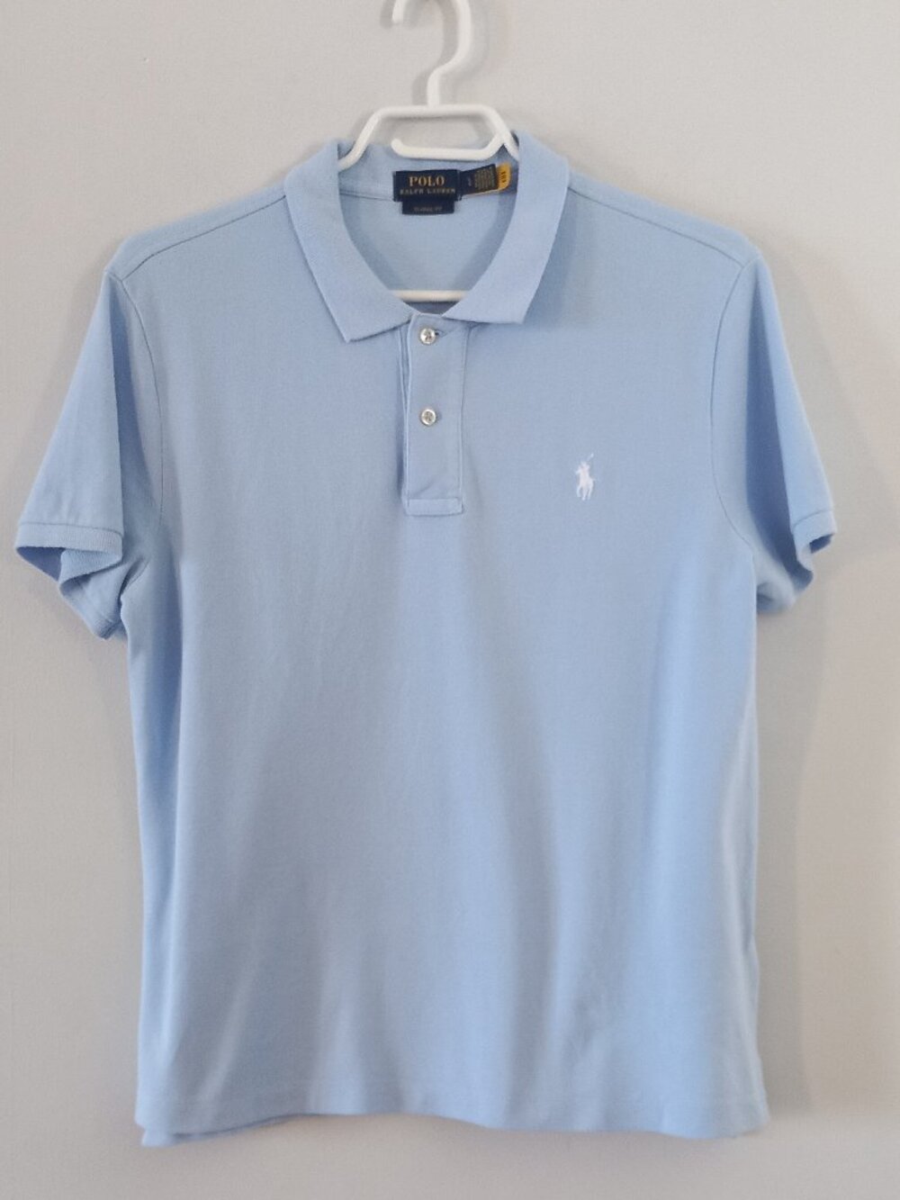 POLO RALPH LAUREN light blue cotton short sleeve polo shirtPOLO RALPH LAUREN